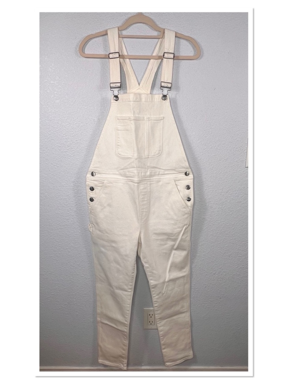 Frame Denim Overalls Le Garcon Denim Overalls Off White Slim Leg Sz S